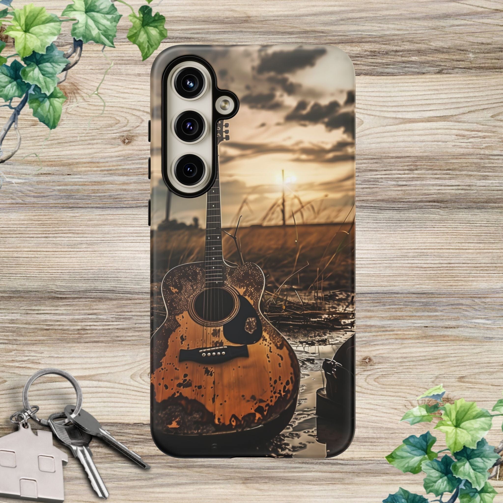 Guitar in a Wet Field -Phone Case