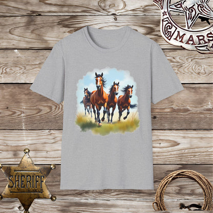 Softstyle  Unisex T-Shirt: Galloping Horses