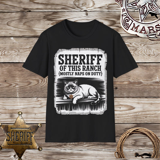 Sheriff of This Ranch Cat-T-Shirt