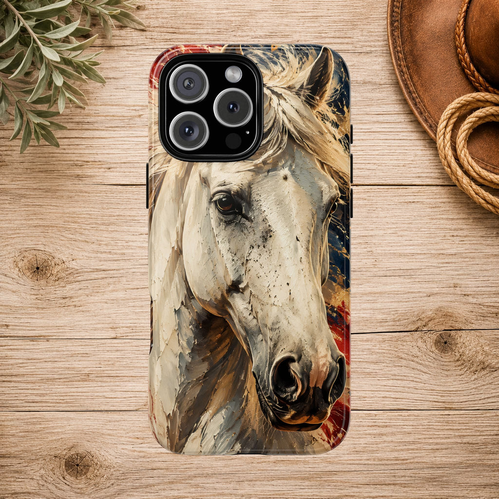 Patriotic White Horse Phone Case