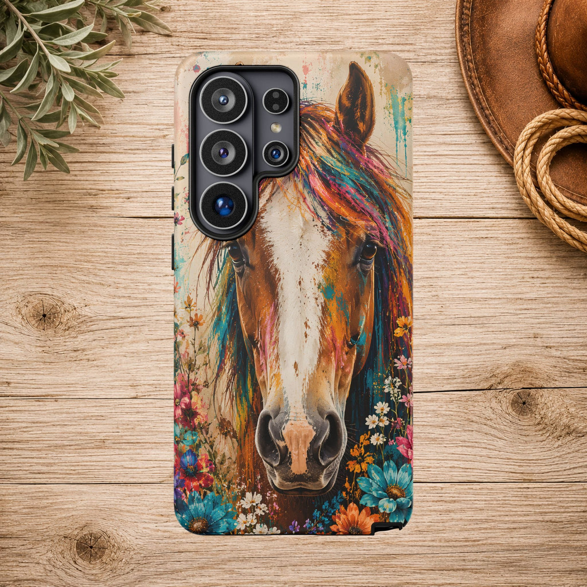 Boho Wildflower Horse Phone Case
