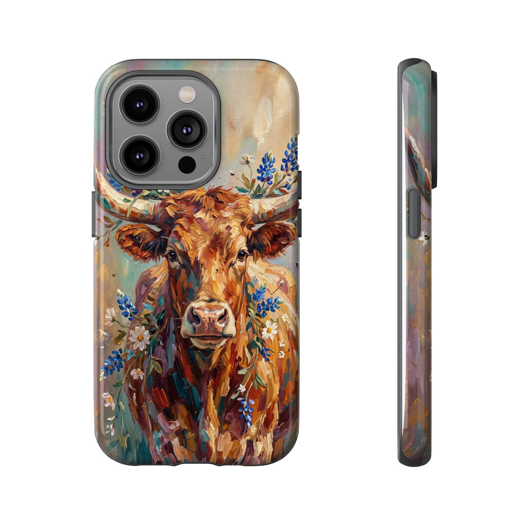 Texas Bluebonnet Longhorn Phone Case