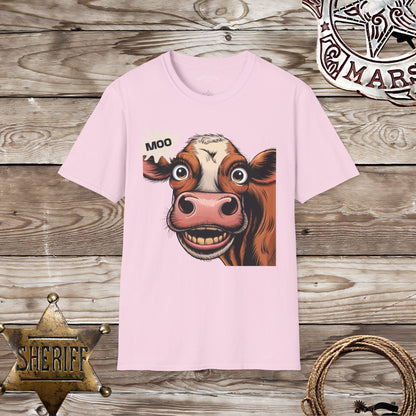 Softstyle Uniex T-Shirt- Moo says the Cow