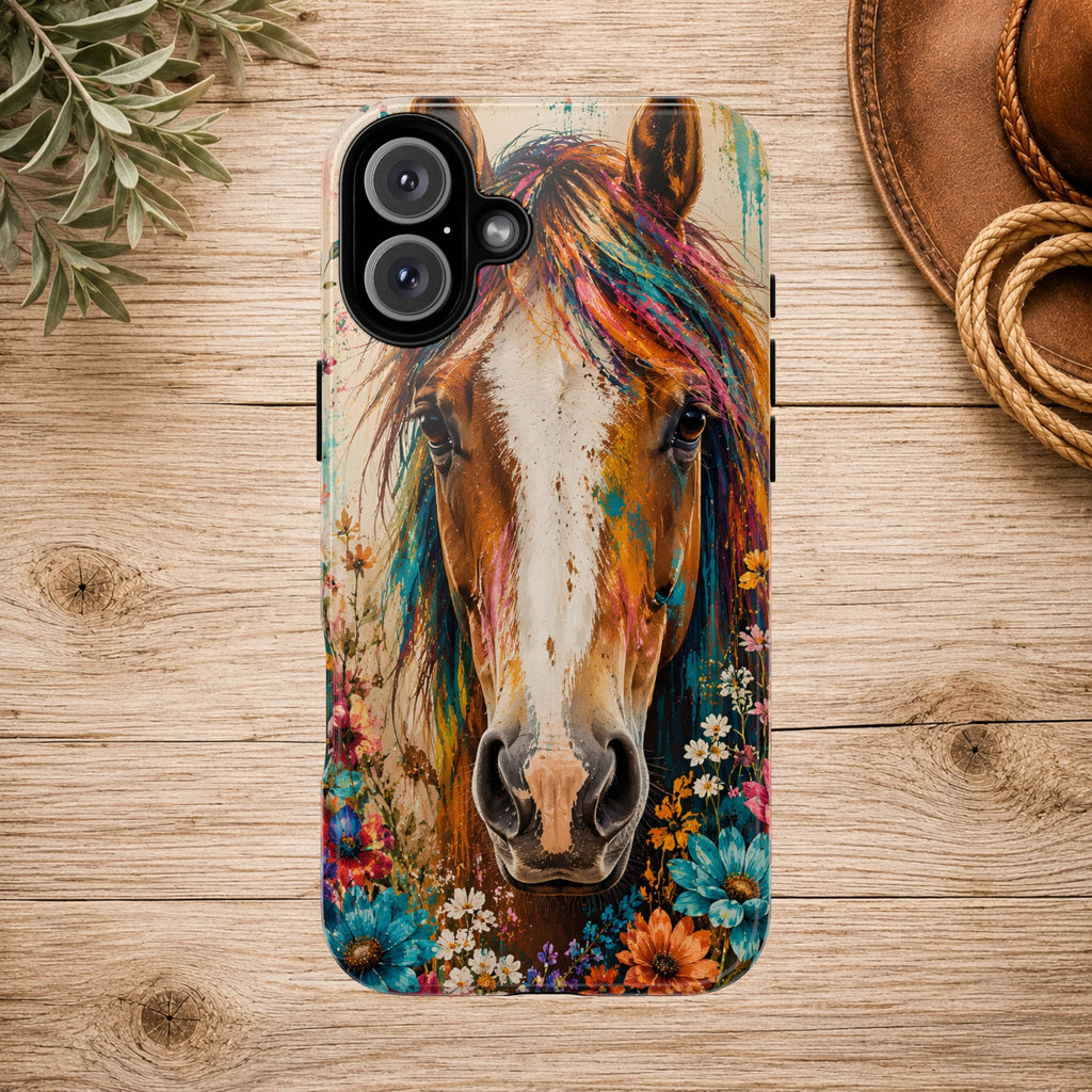 Boho Wildflower Horse Phone Case