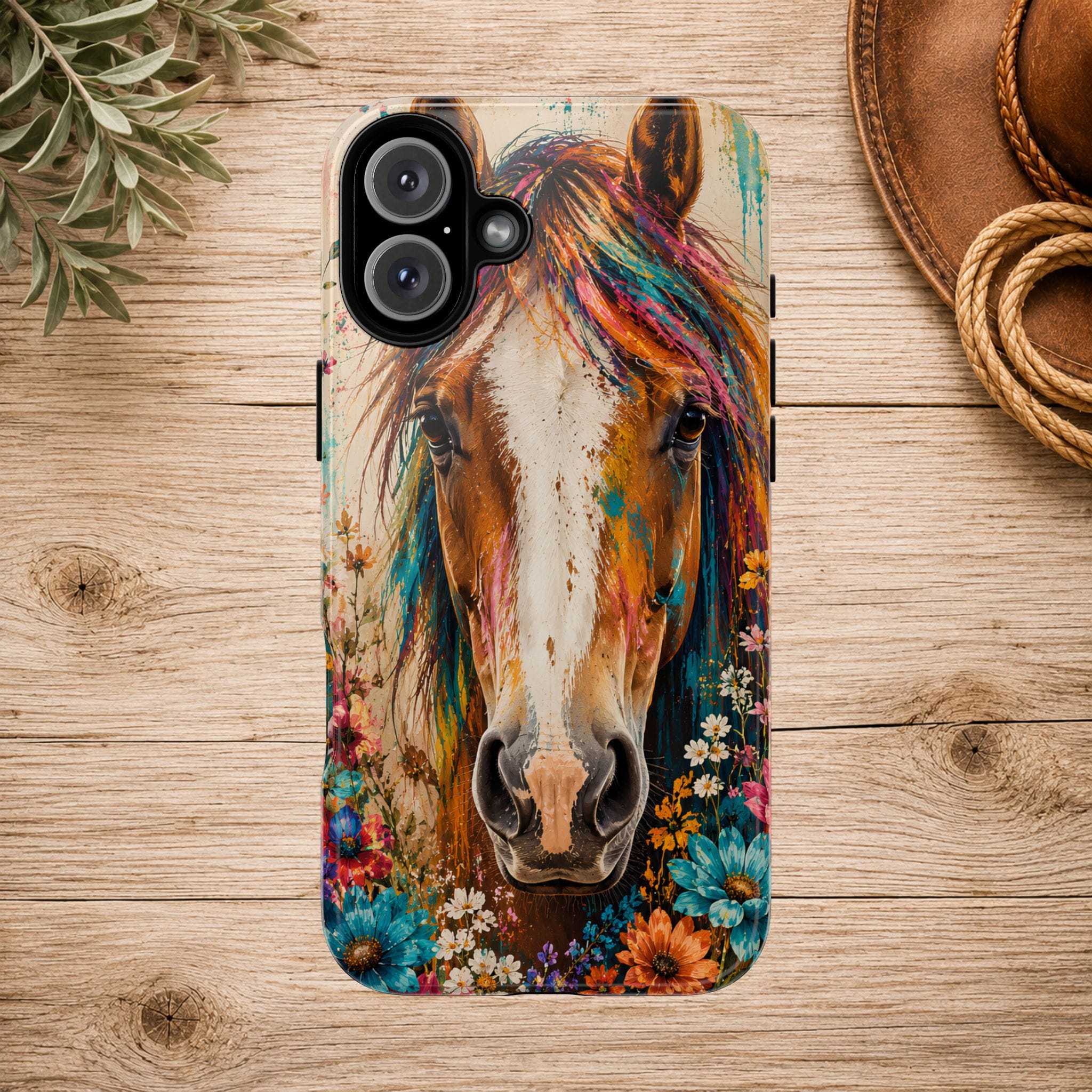 Boho Wildflower Horse Phone Case