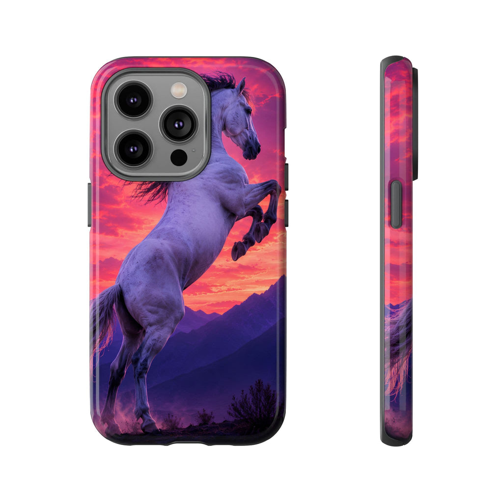 Rearing White Horse Sunset Phone Case