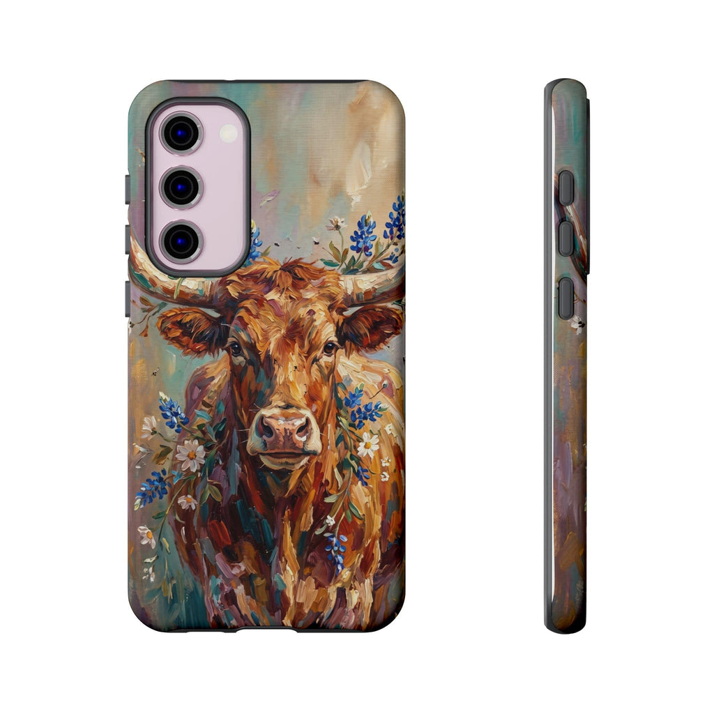 Texas Bluebonnet Longhorn Phone Case