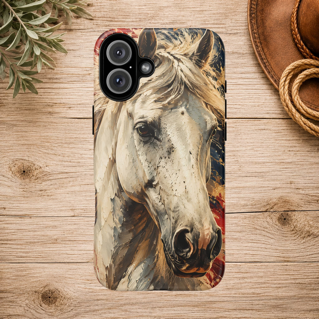 Patriotic White Horse Phone Case