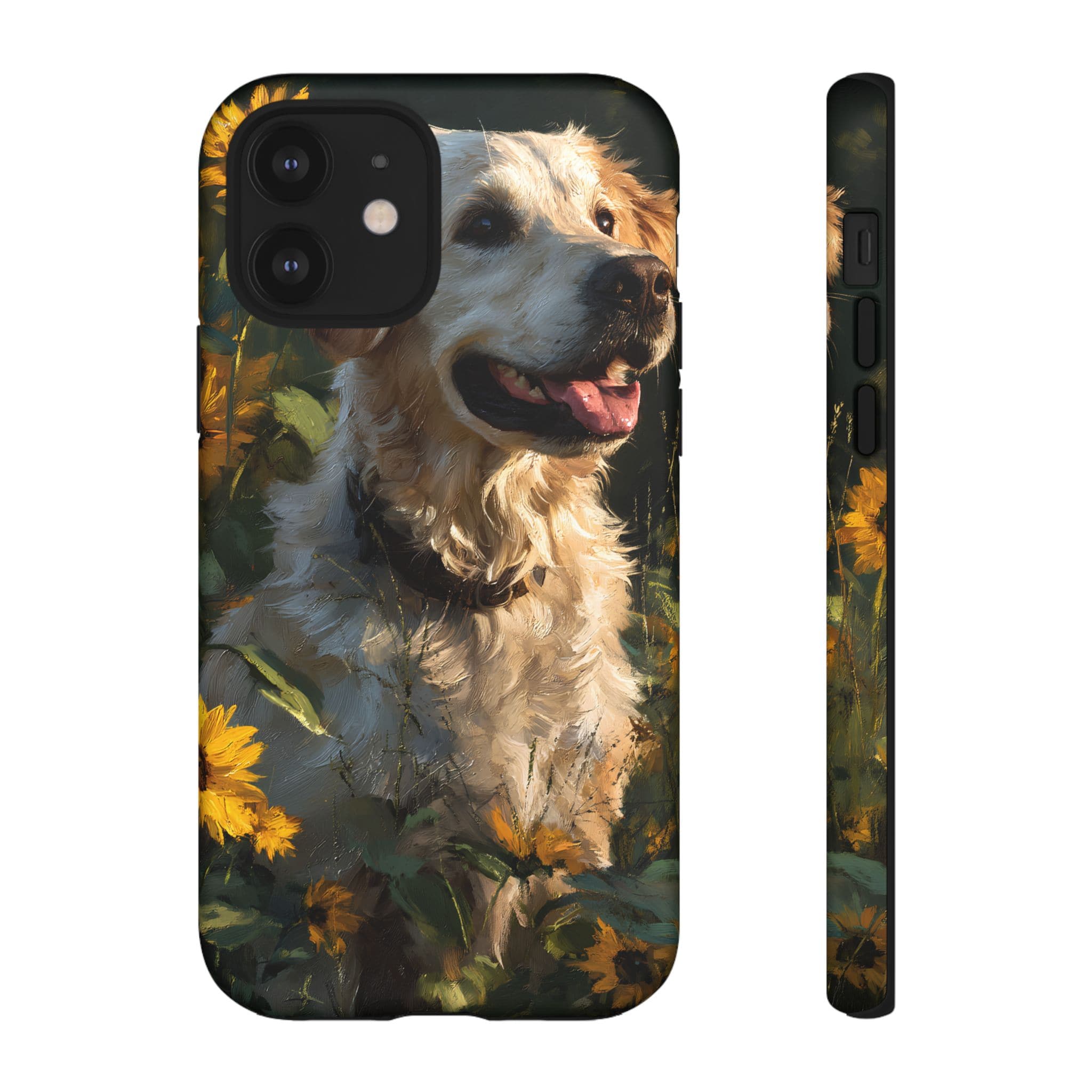 Golden Retriever Sunflower Phone Case