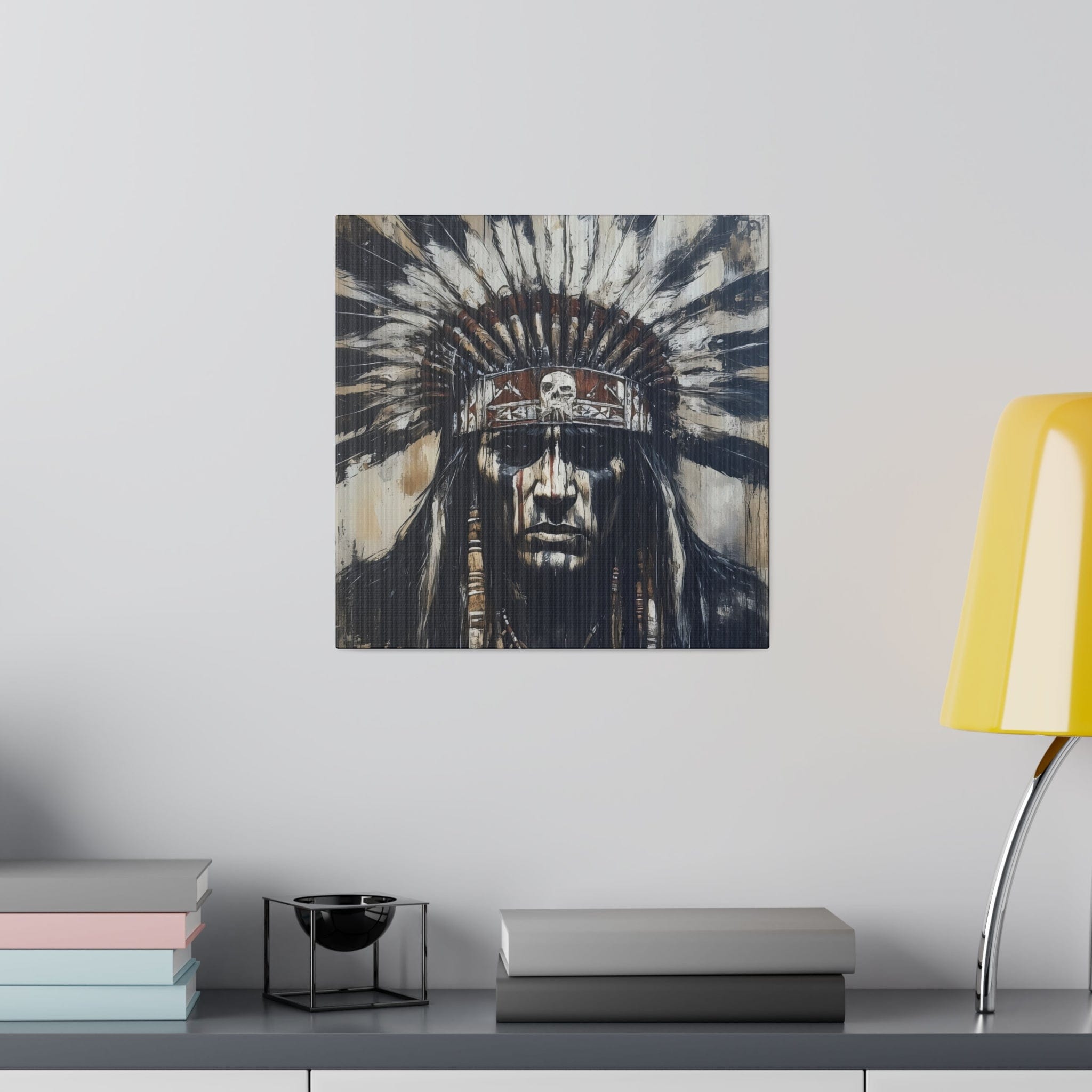 Matte Canvas, Stretched, 0.75" -Indian Chief