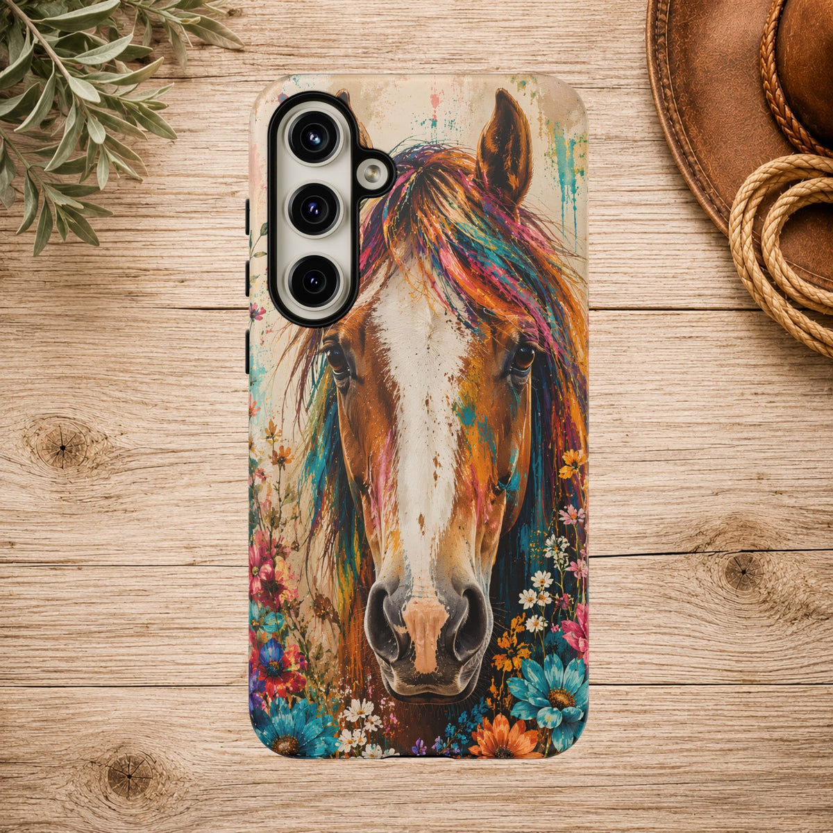 Boho Wildflower Horse Phone Case
