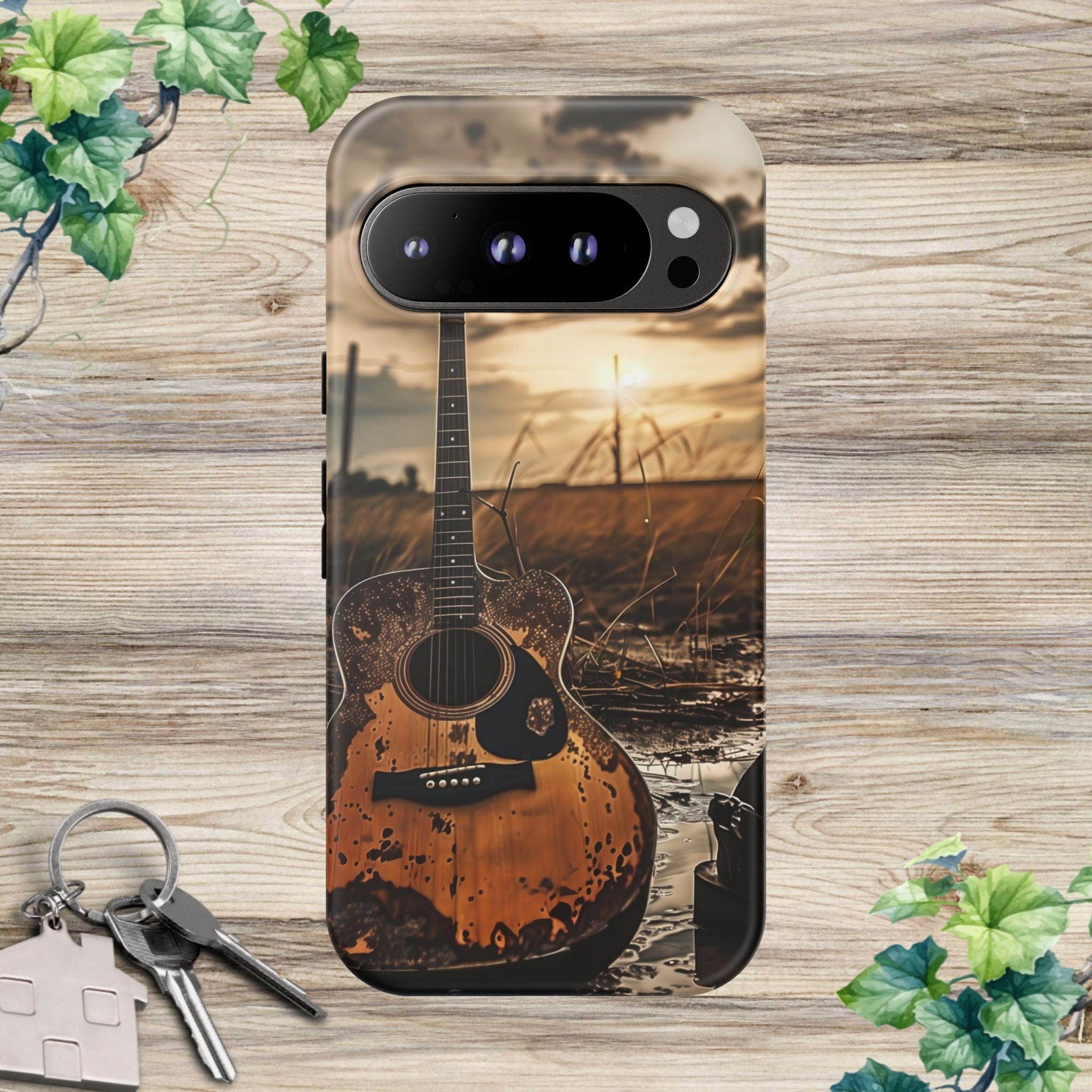 Guitar in a Wet Field -Phone Case