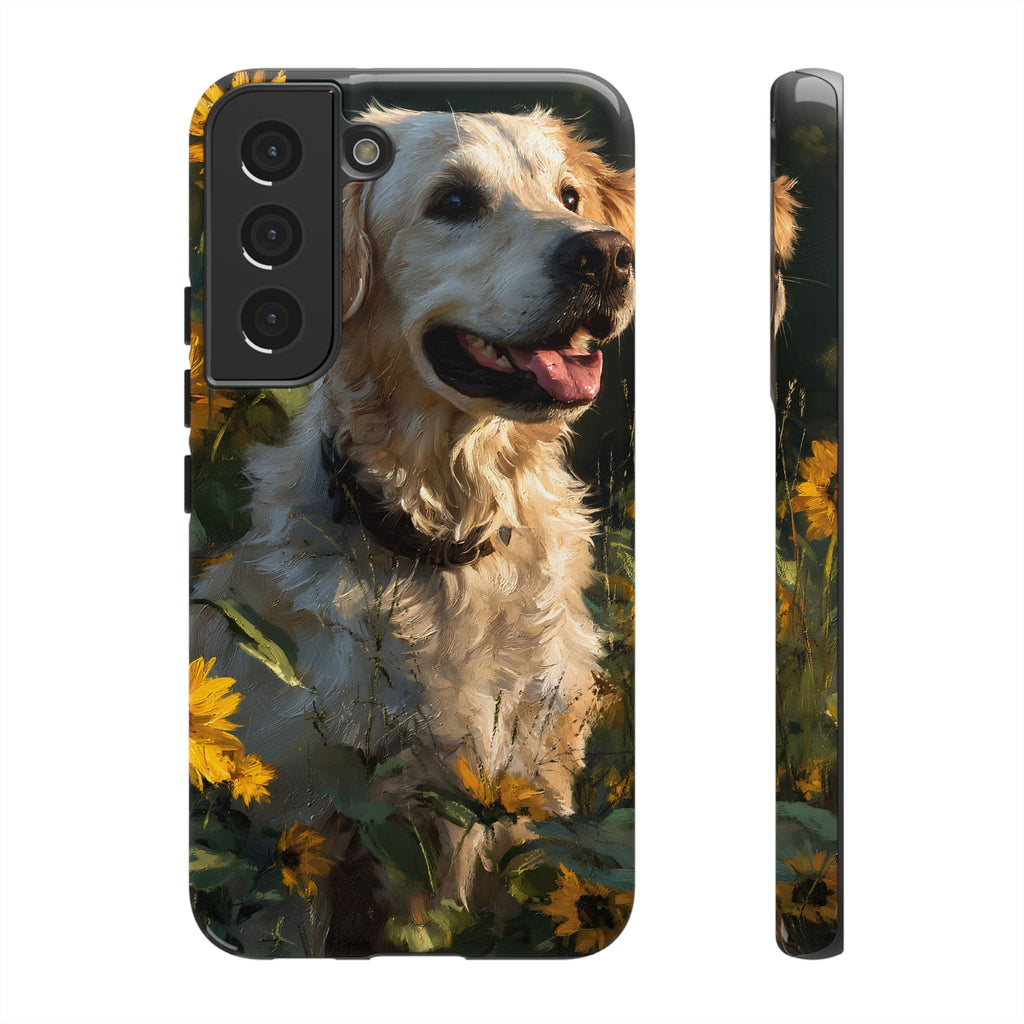 Golden Retriever Sunflower Phone Case