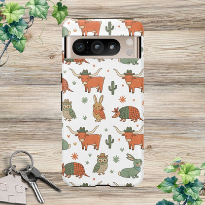 Cute Armadillo, Longhorn, Owl & Bunny Pattern-Phone Case
