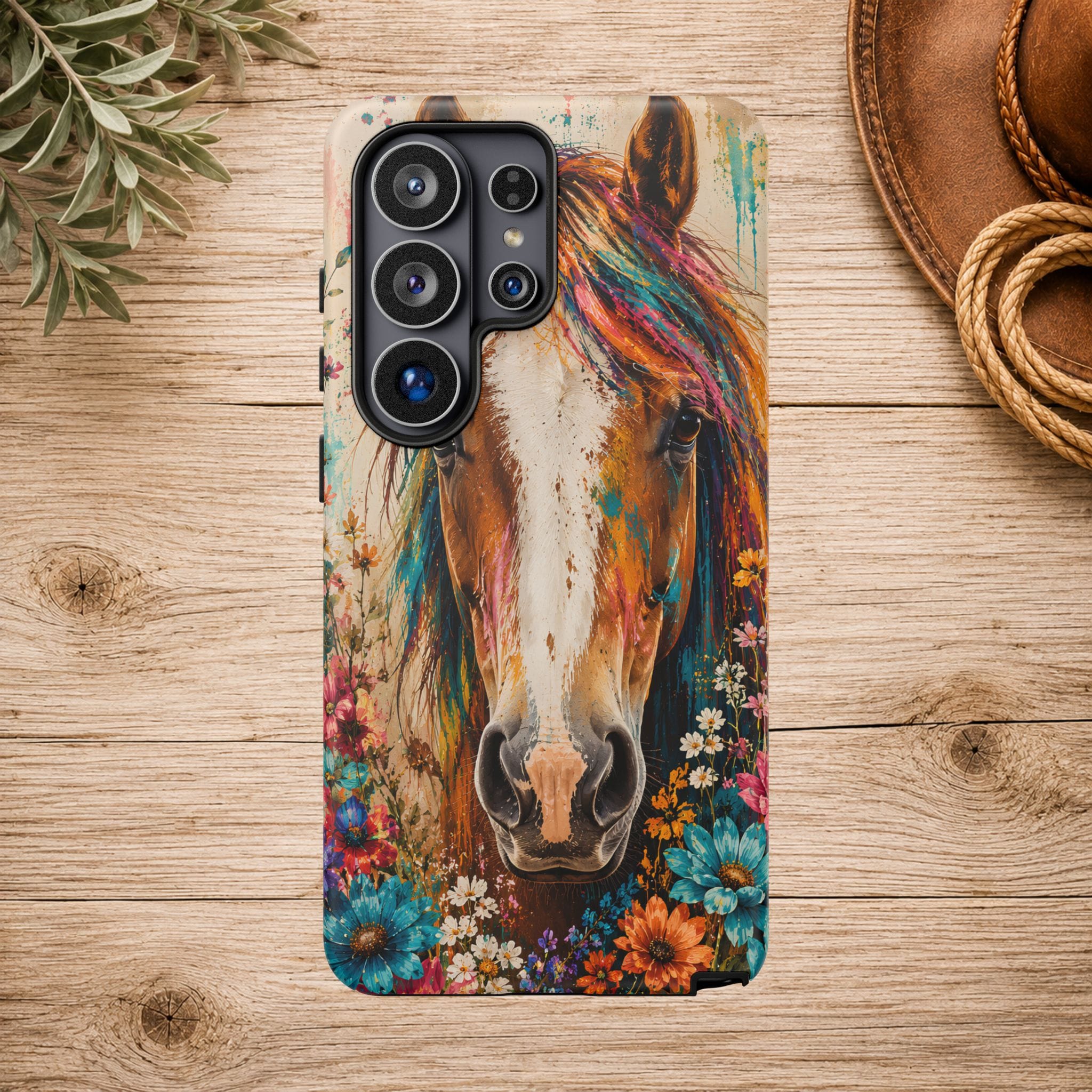 Boho Wildflower Horse Phone Case