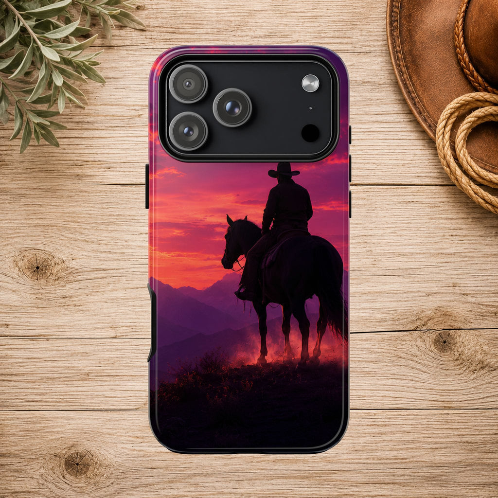Cowboy Sunset Horseback Phone Case