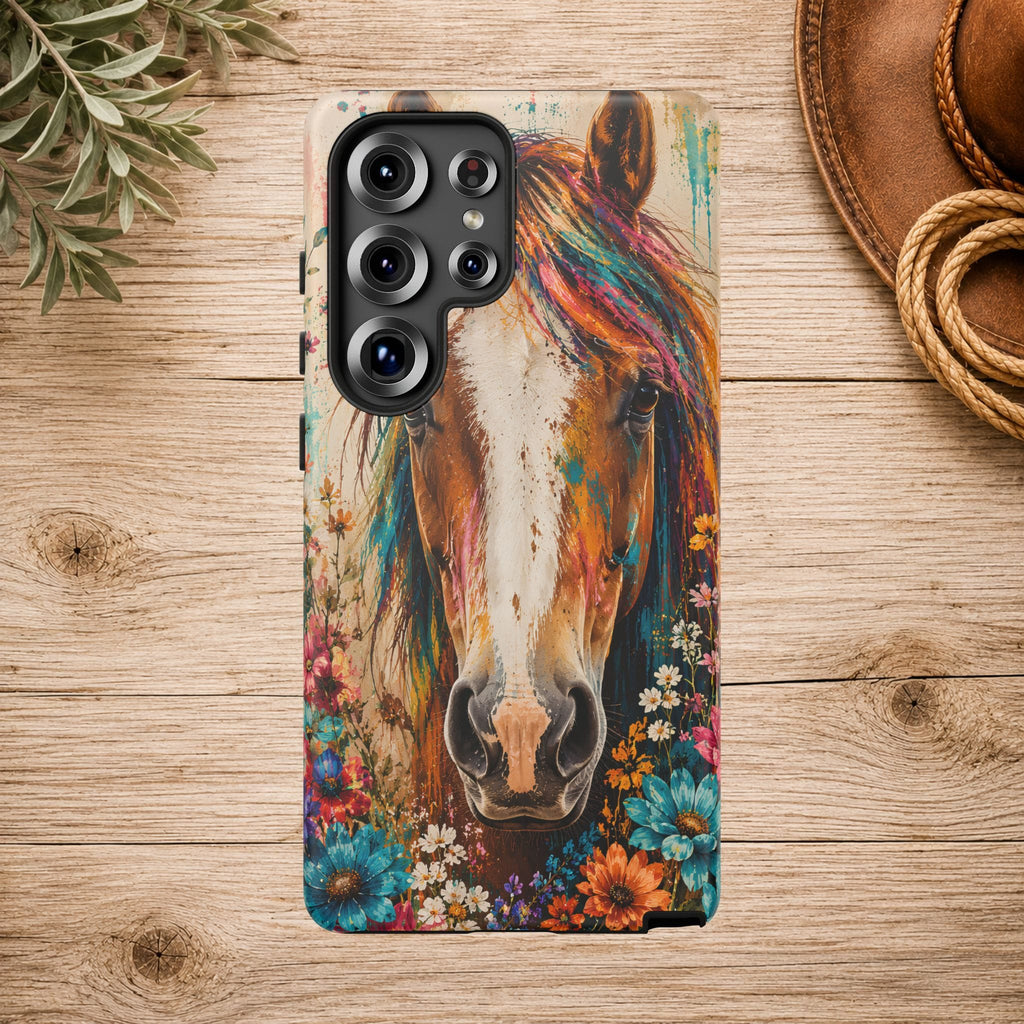 Boho Wildflower Horse Phone Case