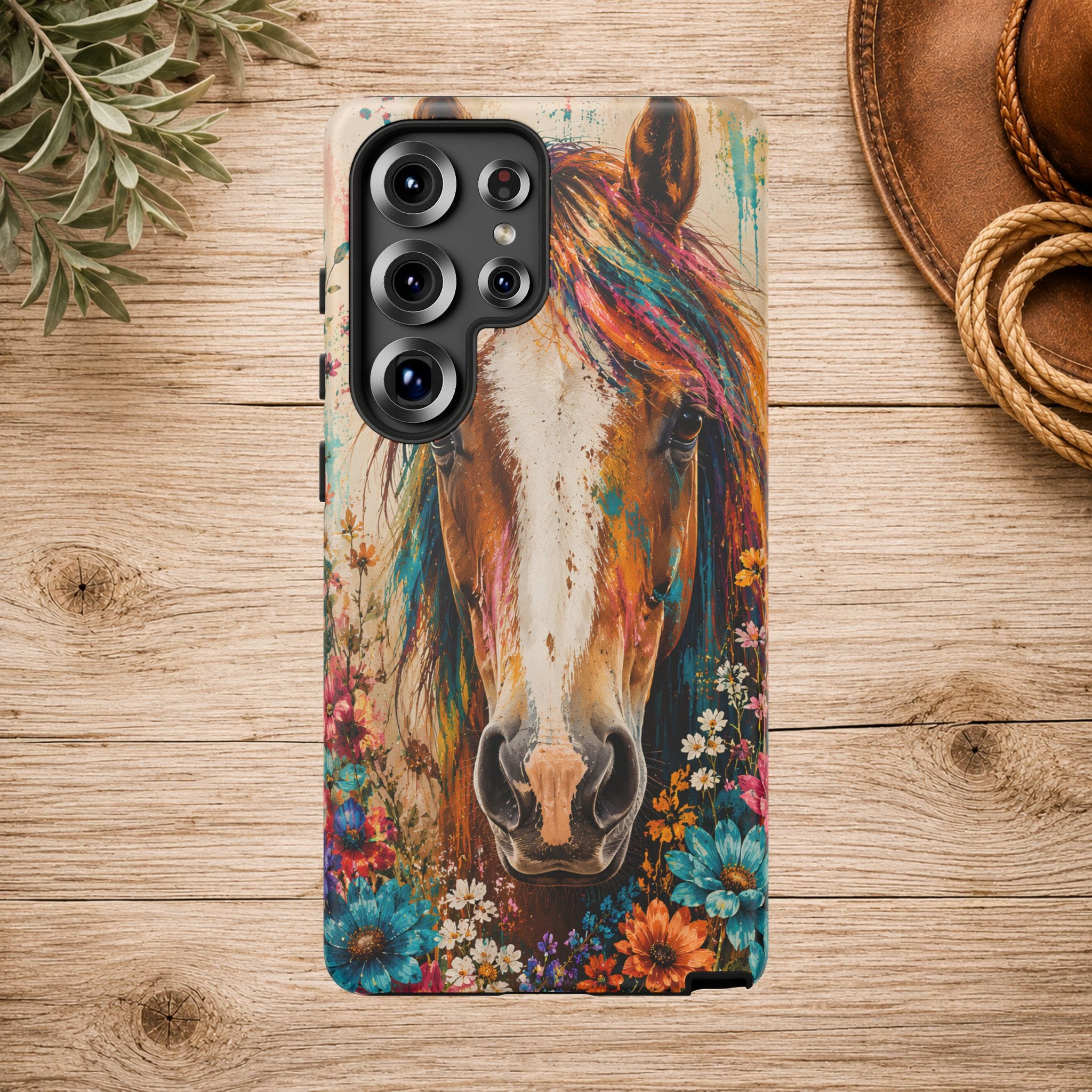 Boho Wildflower Horse Phone Case