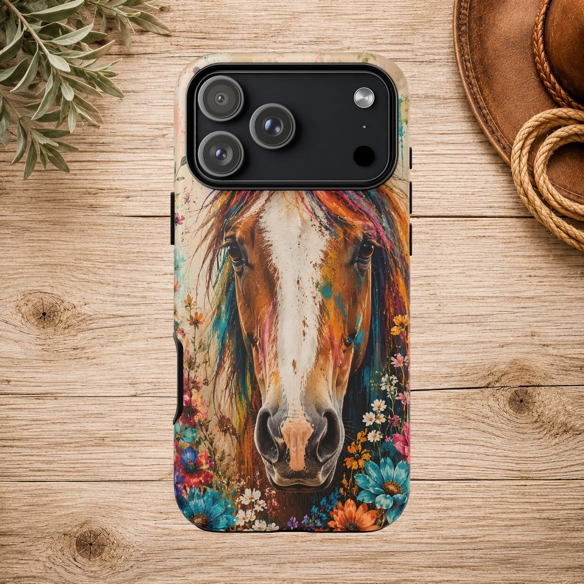 Boho Wildflower Horse Phone Case
