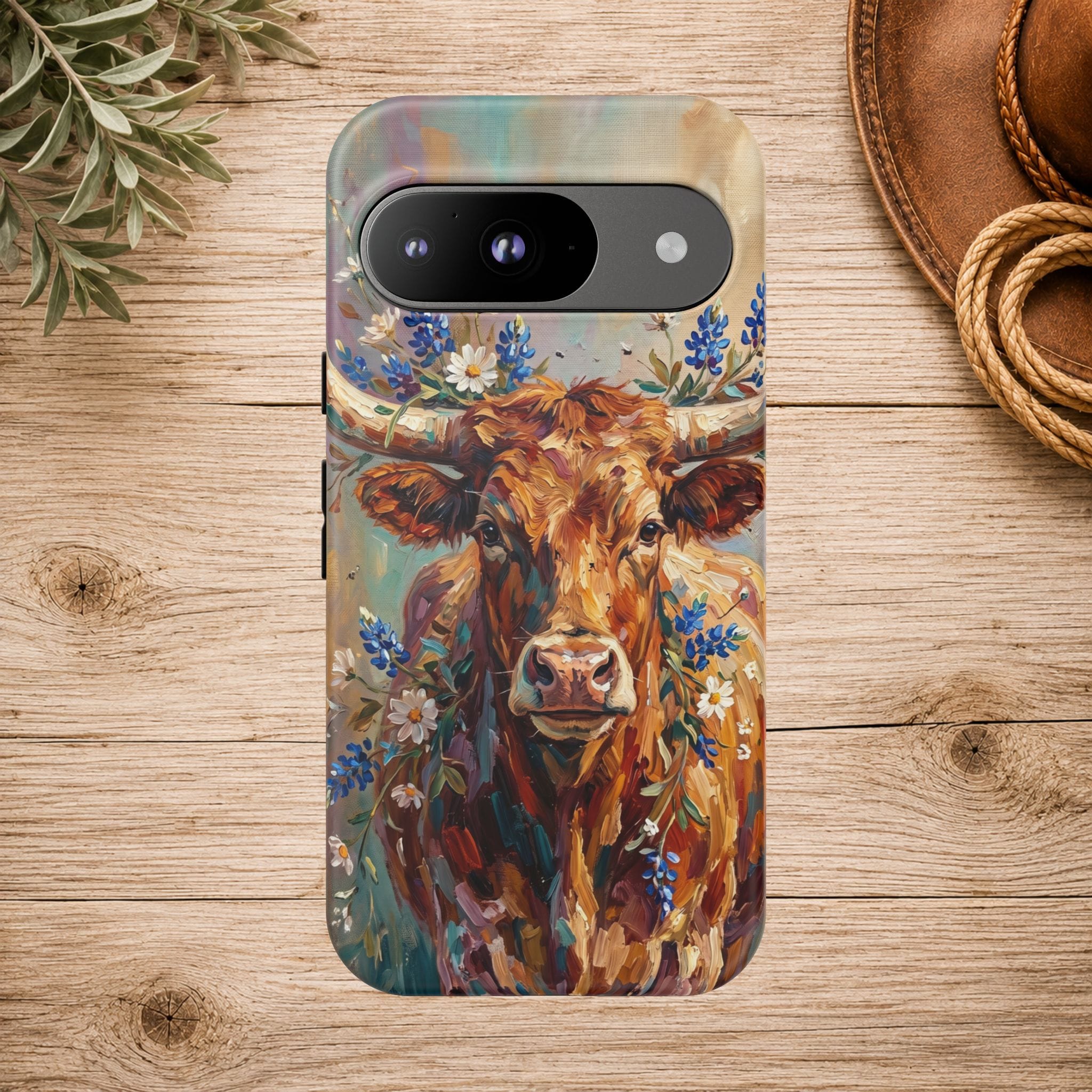 Texas Bluebonnet Longhorn Phone Case