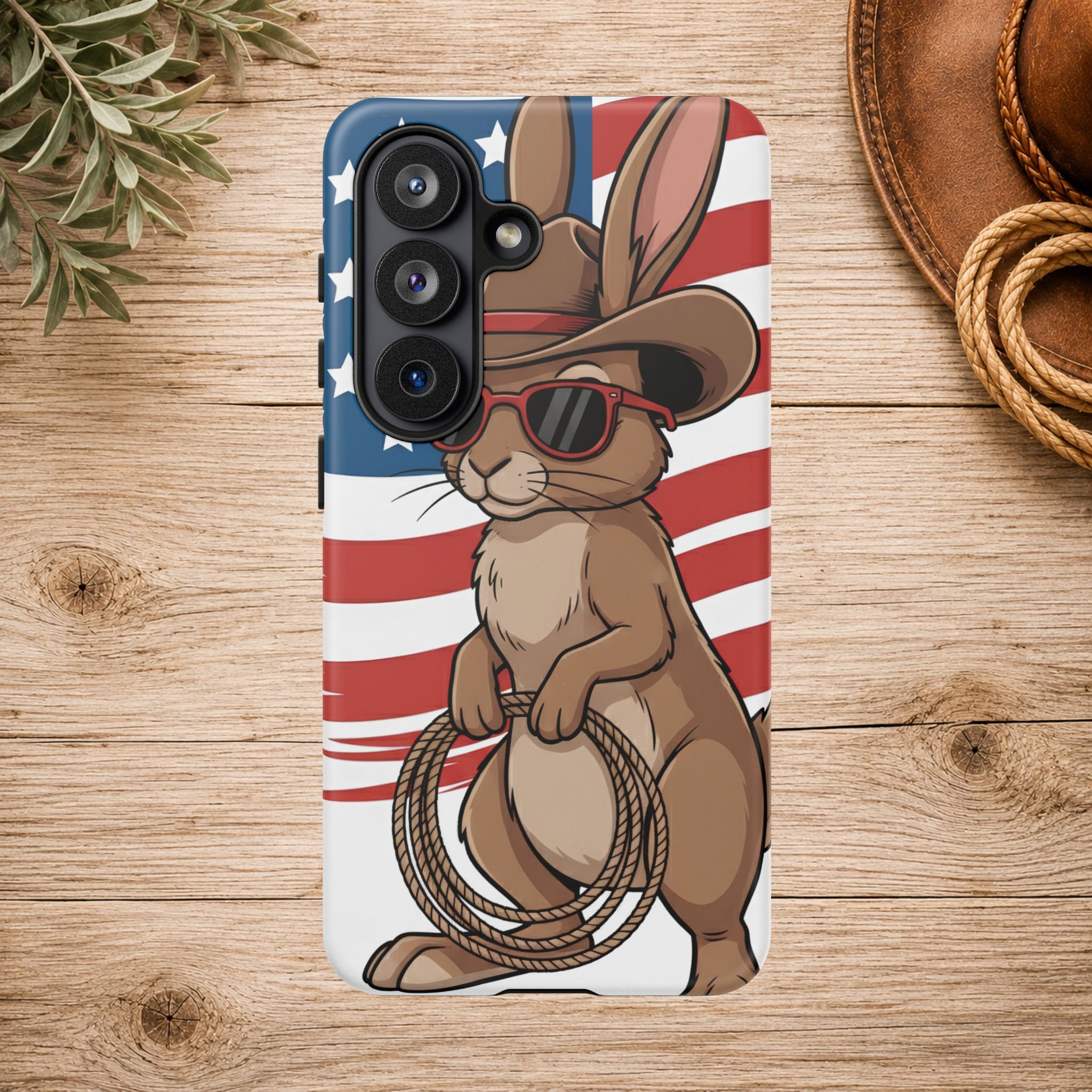 Patriotic Cowboy Bunny Phone Case