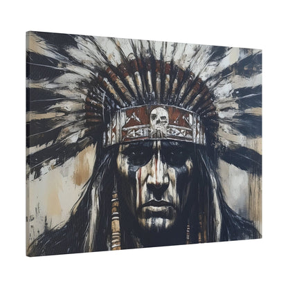 Matte Canvas, Stretched, 0.75" -Indian Chief