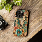 Turquoise Floral Longhorn Western Phone Case