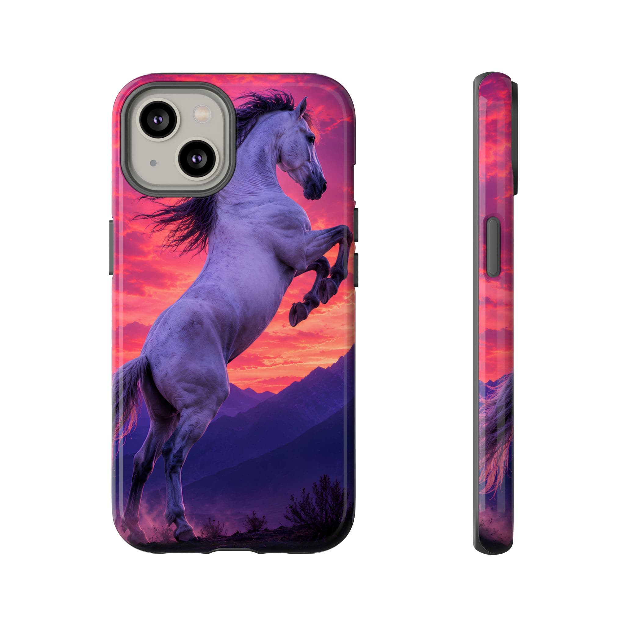 Rearing White Horse Sunset Phone Case