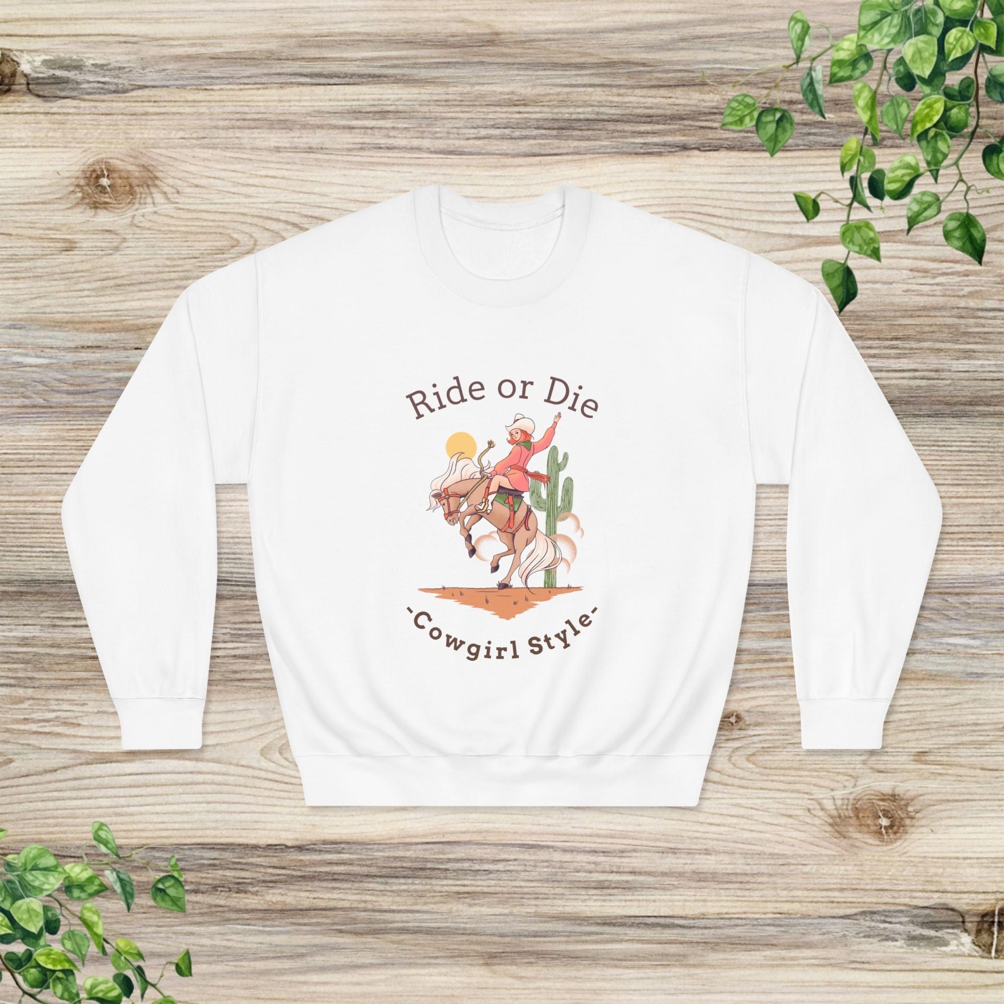 Unisex DryBlend® Crewneck Sweatshirt - Ride or Die Cowgirl Style