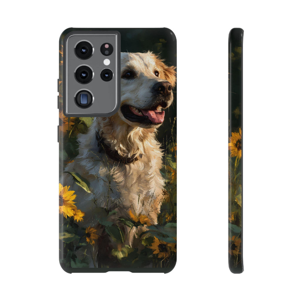 Golden Retriever Sunflower Phone Case