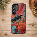 Desert Wild Horses Floral Phone Case