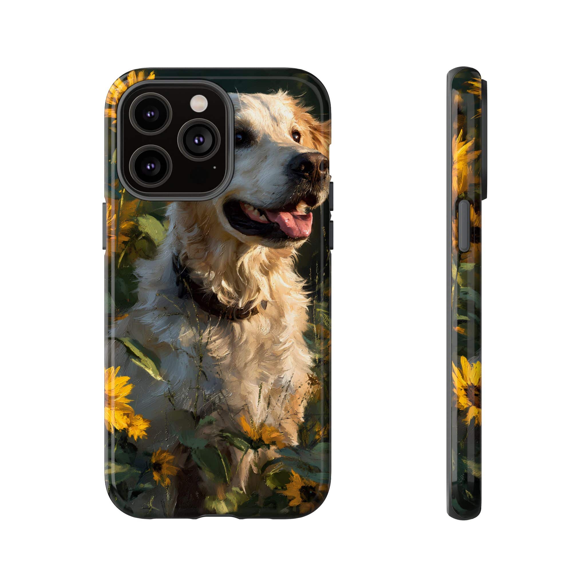 Golden Retriever Sunflower Phone Case