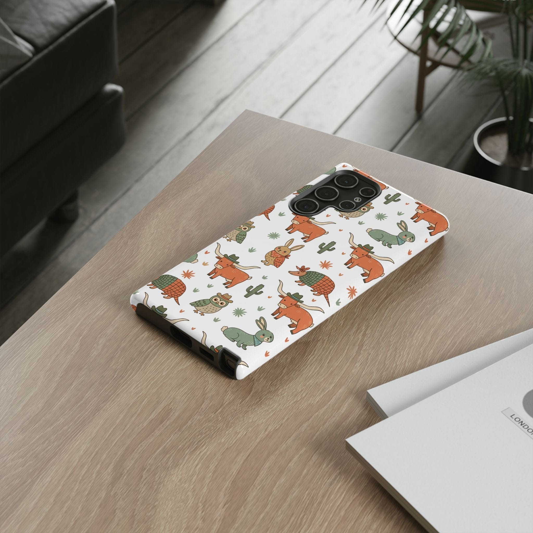 Armadillo, Longhorn, Owl & Bunny Pattern-Phone Case