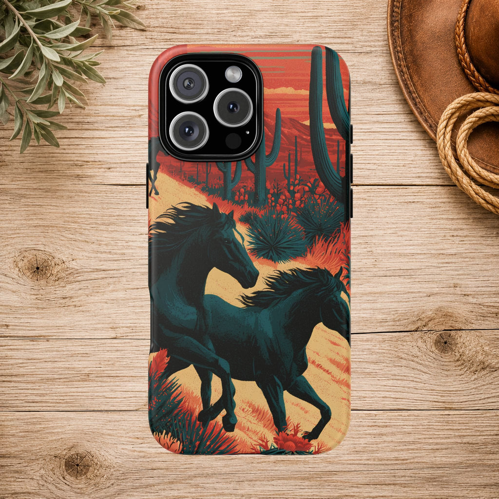 Desert Run Wild Horse Phone Case