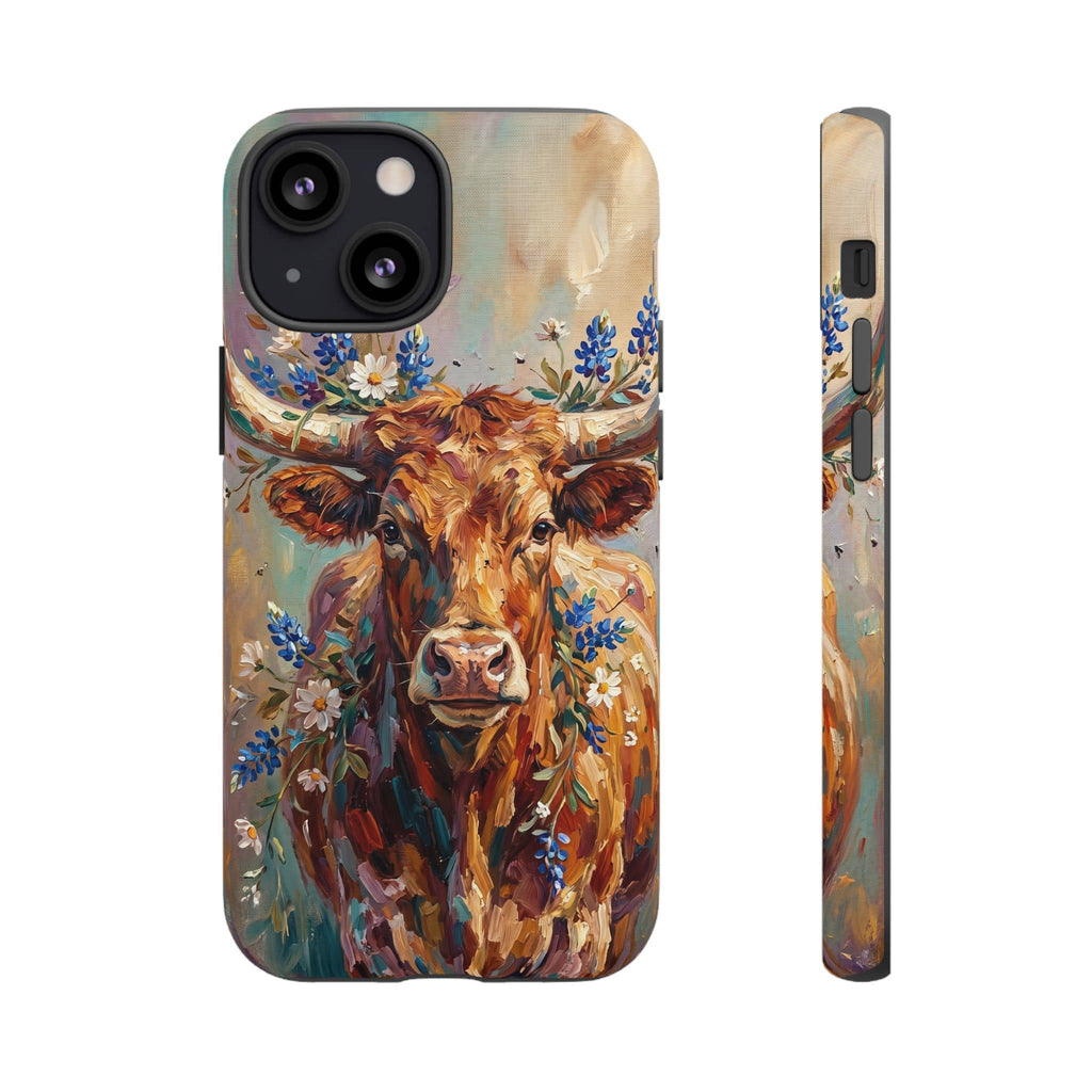 Texas Bluebonnet Longhorn Phone Case