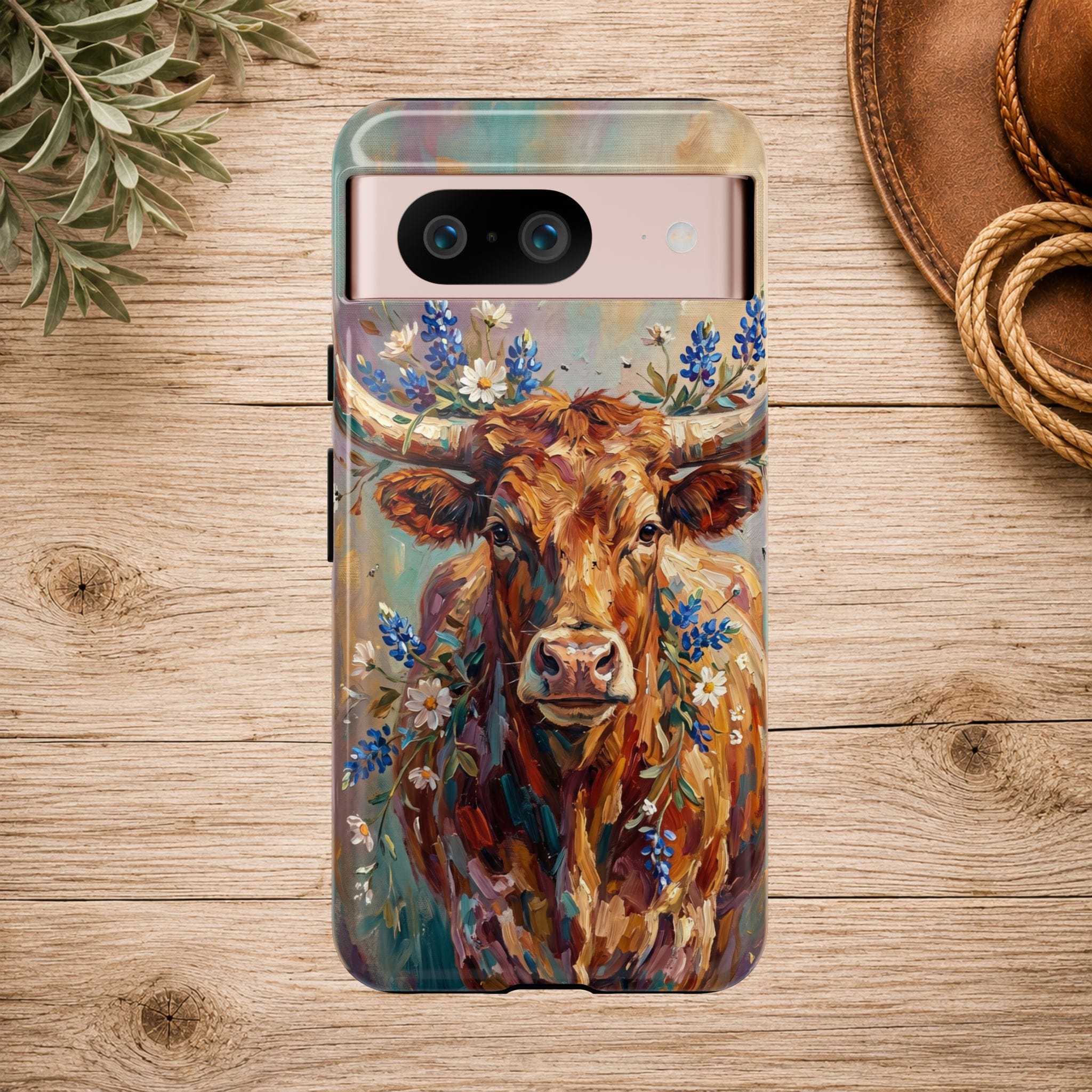 Texas Bluebonnet Longhorn Phone Case