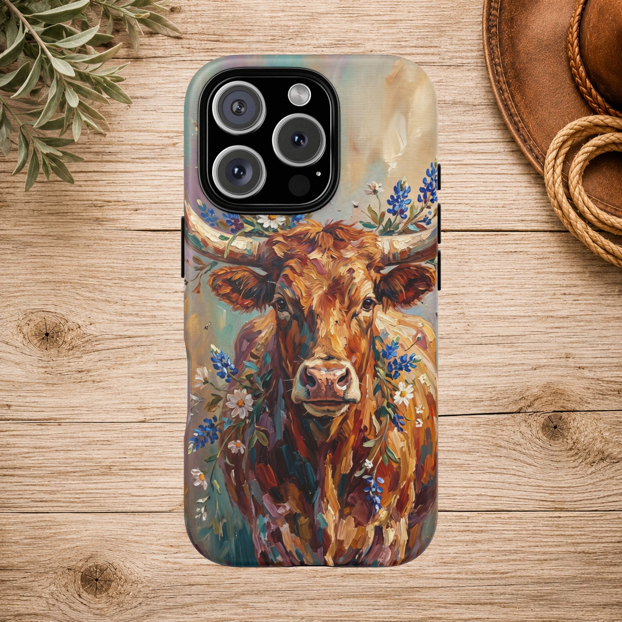 Texas Bluebonnet Longhorn Phone Case