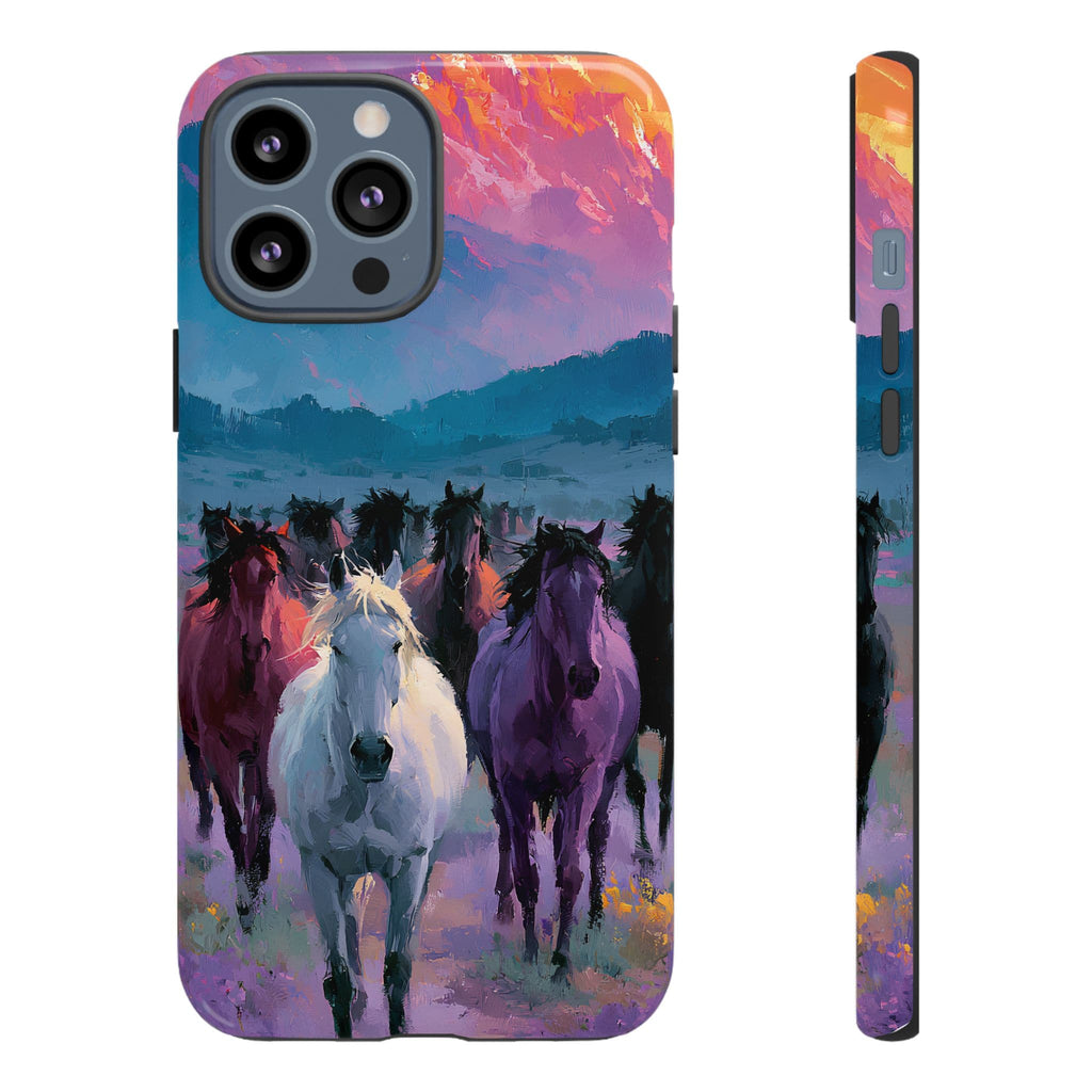 Wild Horses Sunset Mountain Phone Case