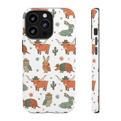 Cute Armadillo, Longhorn, Owl & Bunny Pattern-Phone Case