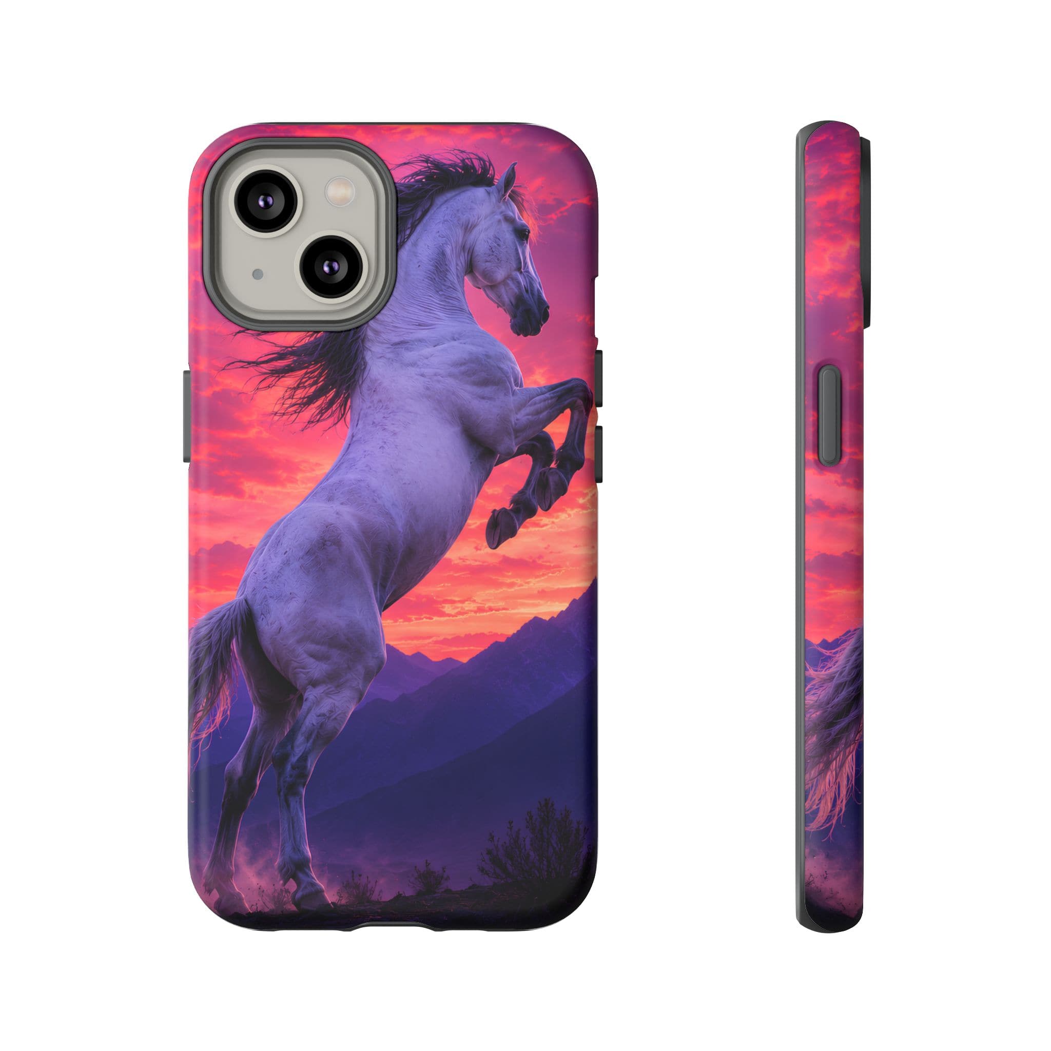 Rearing White Horse Sunset Phone Case