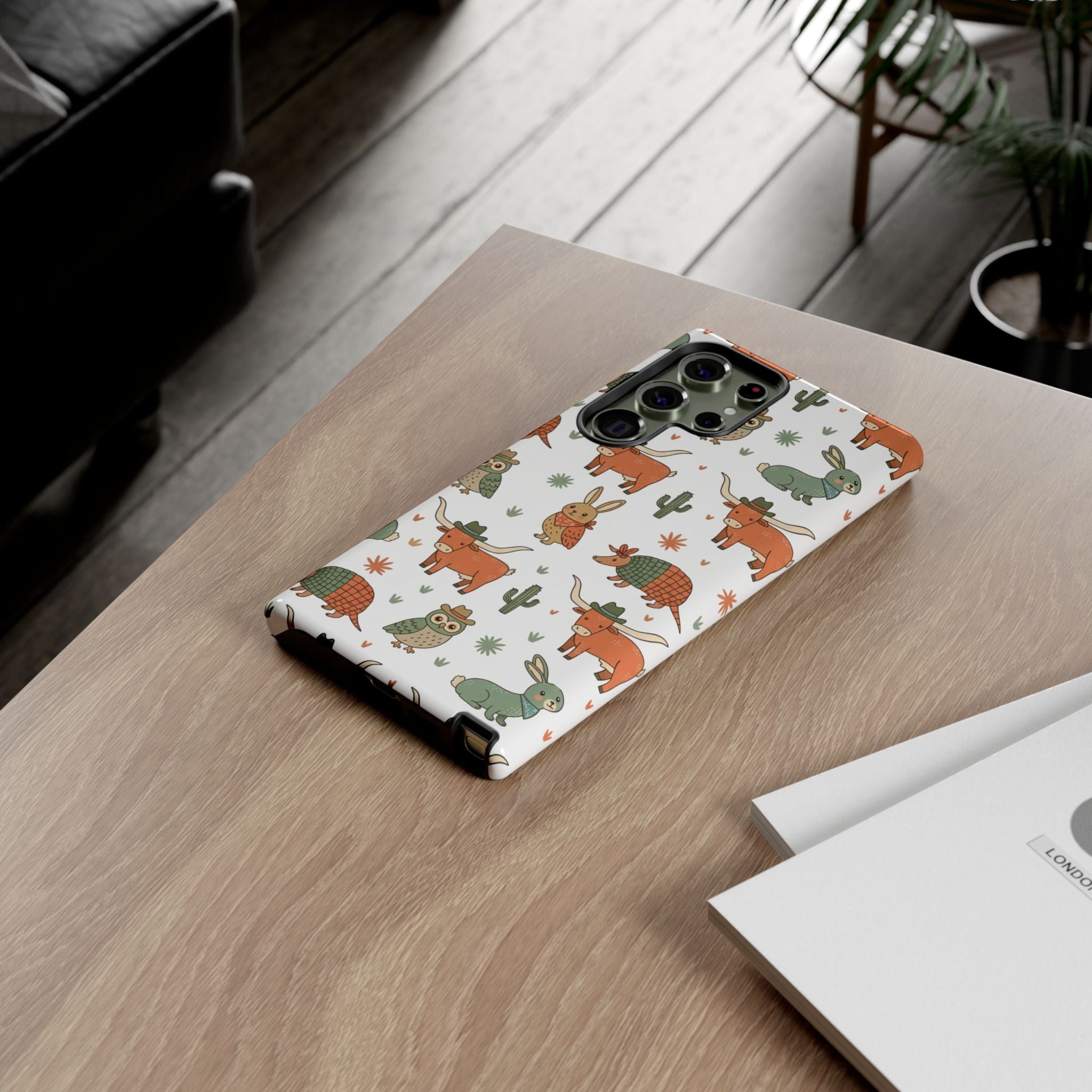Armadillo, Longhorn, Owl & Bunny Pattern-Phone Case