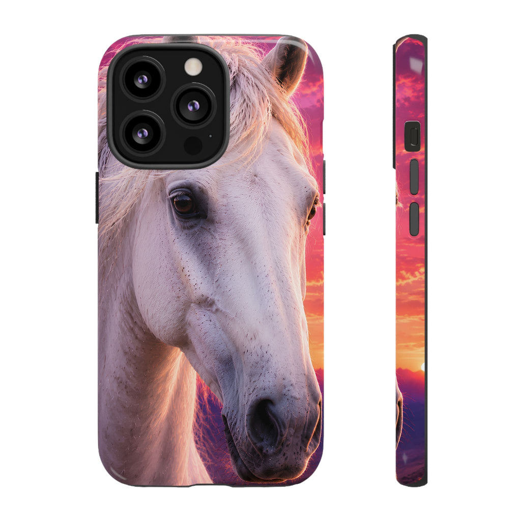 White Horse Sunset Phone Case