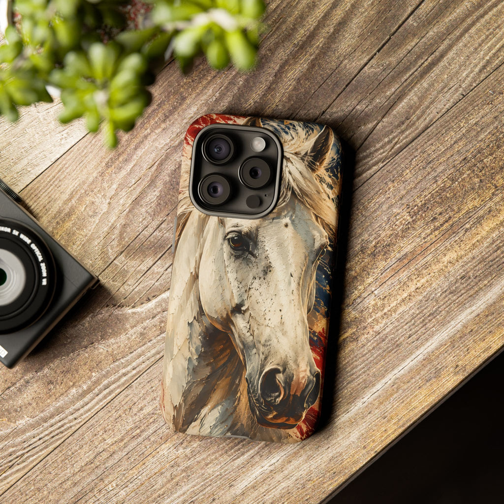 Patriotic White Horse Phone Case