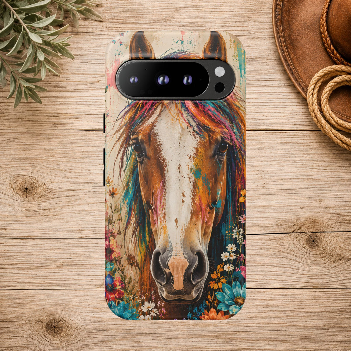 Boho Wildflower Horse Phone Case