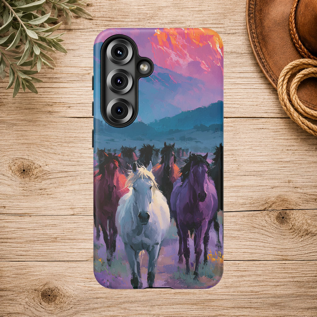 Wild Horses Sunset Mountain Phone Case