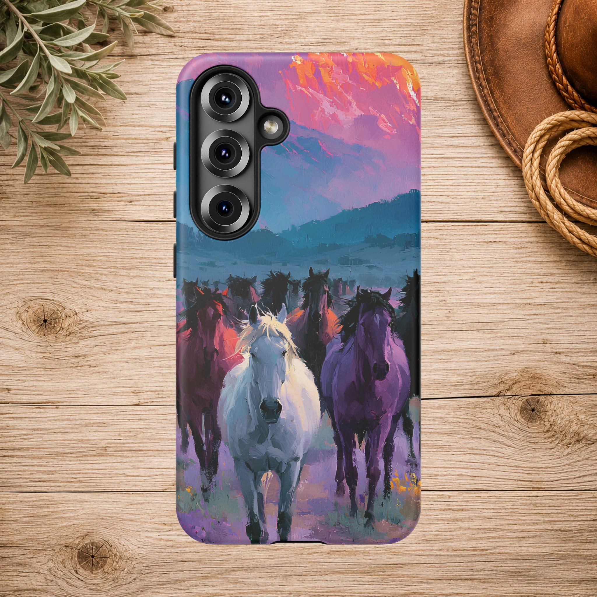 Wild Horses Sunset Mountain Phone Case