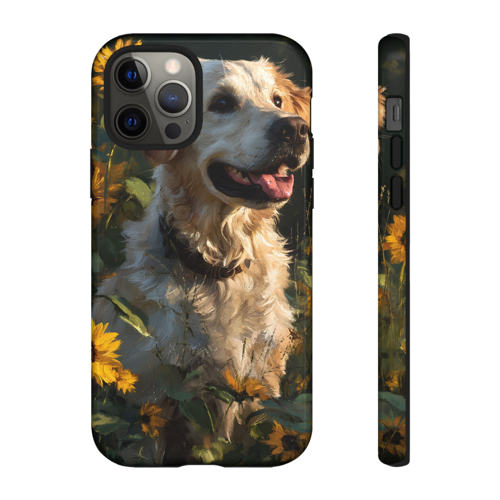 Golden Retriever Sunflower Phone Case