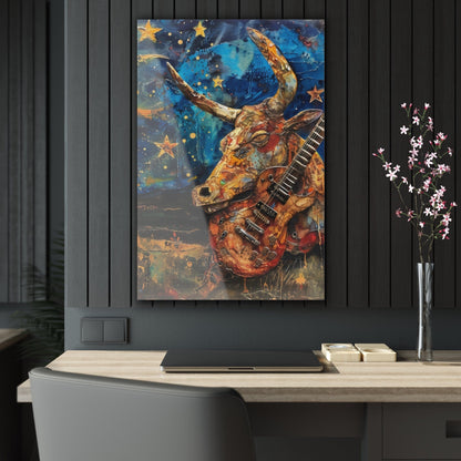 Acrylic Prints Psychedelic Bull Starry Night