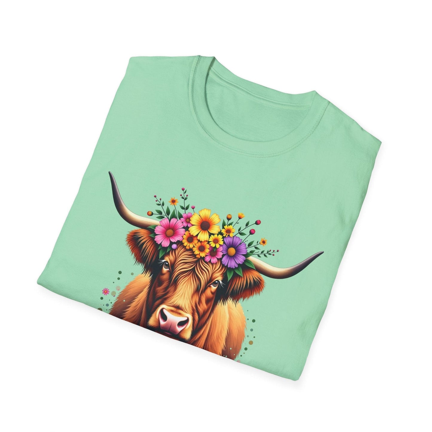 Softstyle Unisex T-Shirt -Beautiful Highland Cow