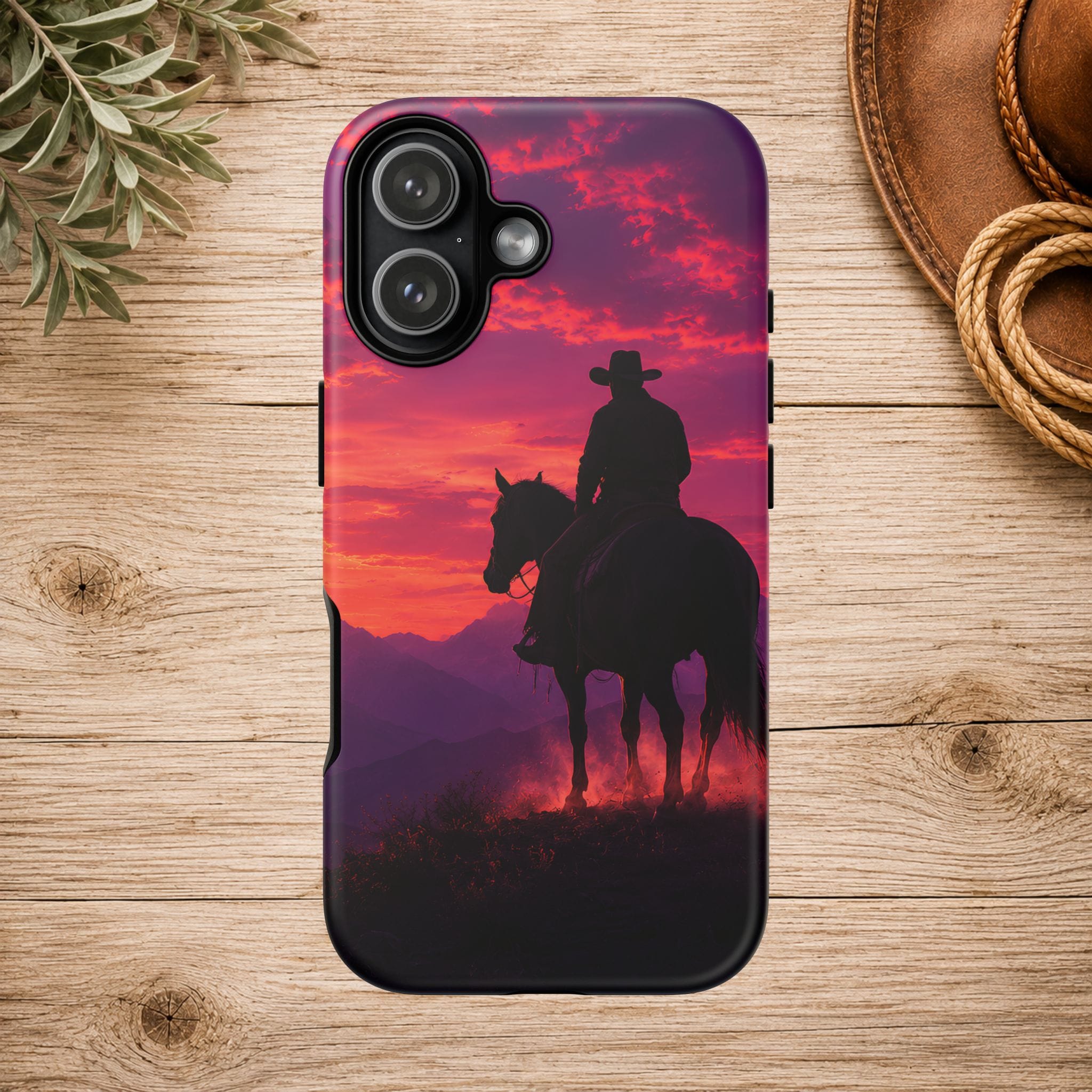 Cowboy Sunset Horseback Phone Case